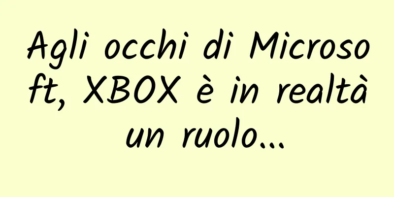 Agli occhi di Microsoft, XBOX è in realtà un ruolo...