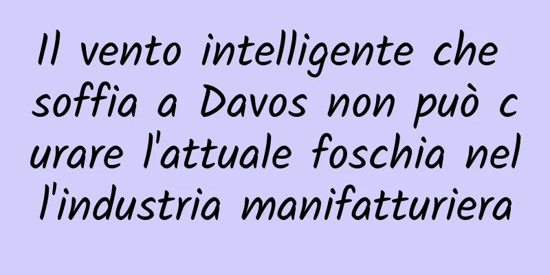 Il vento intelligente che soffia a Davos non può curare l'attuale foschia nell'industria manifatturiera