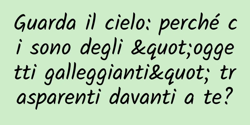 Guarda il cielo: perché ci sono degli "oggetti galleggianti" trasparenti davanti a te?