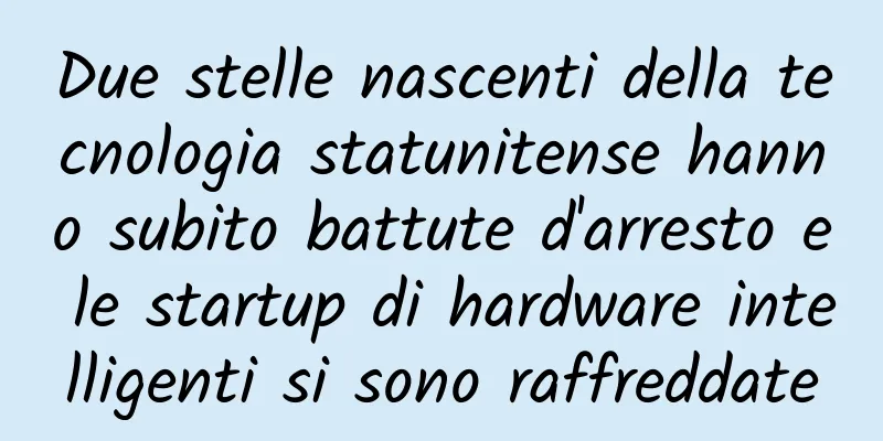 Due stelle nascenti della tecnologia statunitense hanno subito battute d'arresto e le startup di hardware intelligenti si sono raffreddate
