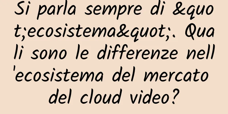 Si parla sempre di "ecosistema". Quali sono le differenze nell'ecosistema del mercato del cloud video?
