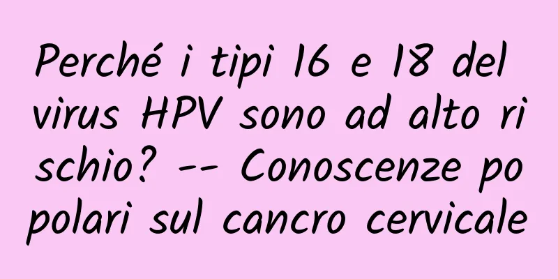 Perché i tipi 16 e 18 del virus HPV sono ad alto rischio? -- Conoscenze popolari sul cancro cervicale