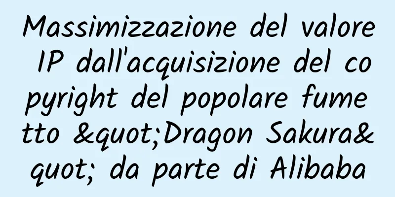 Massimizzazione del valore IP dall'acquisizione del copyright del popolare fumetto "Dragon Sakura" da parte di Alibaba