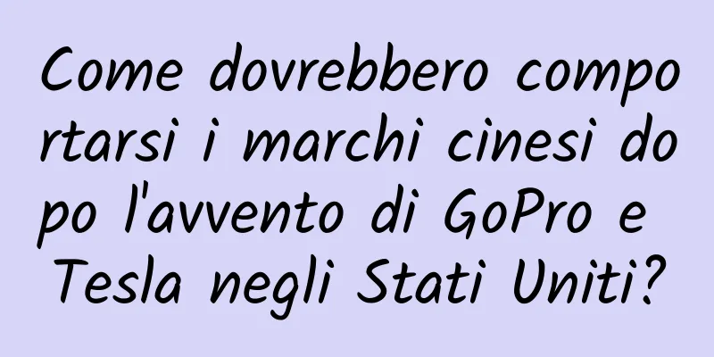 Come dovrebbero comportarsi i marchi cinesi dopo l'avvento di GoPro e Tesla negli Stati Uniti?