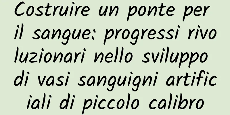 Costruire un ponte per il sangue: progressi rivoluzionari nello sviluppo di vasi sanguigni artificiali di piccolo calibro