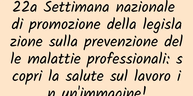 22a Settimana nazionale di promozione della legislazione sulla prevenzione delle malattie professionali: scopri la salute sul lavoro in un'immagine!