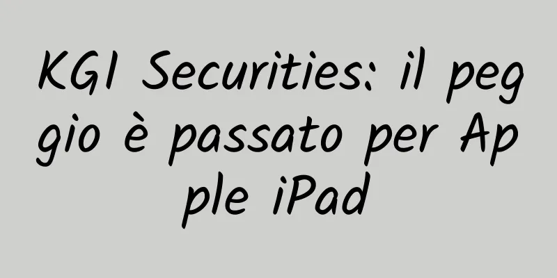 KGI Securities: il peggio è passato per Apple iPad