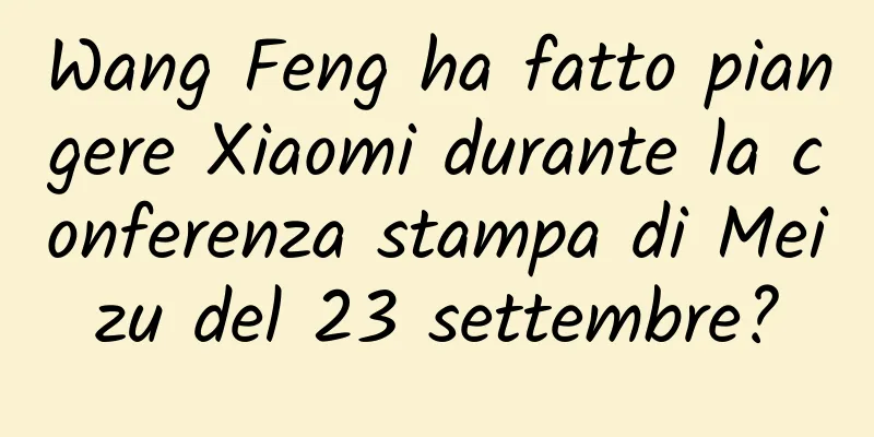 Wang Feng ha fatto piangere Xiaomi durante la conferenza stampa di Meizu del 23 settembre?