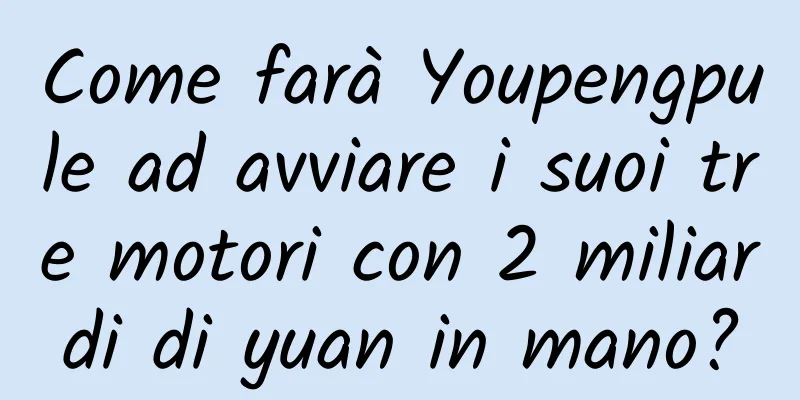 Come farà Youpengpule ad avviare i suoi tre motori con 2 miliardi di yuan in mano?