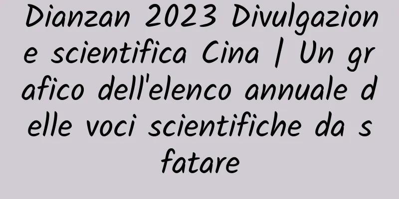 Dianzan 2023 Divulgazione scientifica Cina | Un grafico dell'elenco annuale delle voci scientifiche da sfatare