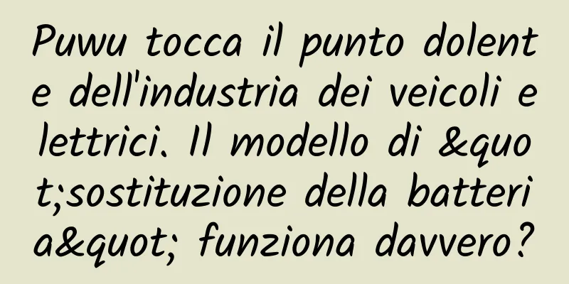 Puwu tocca il punto dolente dell'industria dei veicoli elettrici. Il modello di "sostituzione della batteria" funziona davvero?
