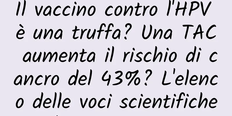 Il vaccino contro l'HPV è una truffa? Una TAC aumenta il rischio di cancro del 43%? L'elenco delle voci scientifiche di marzo è qui →