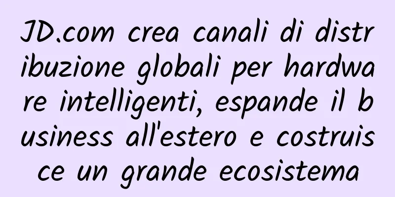 JD.com crea canali di distribuzione globali per hardware intelligenti, espande il business all'estero e costruisce un grande ecosistema