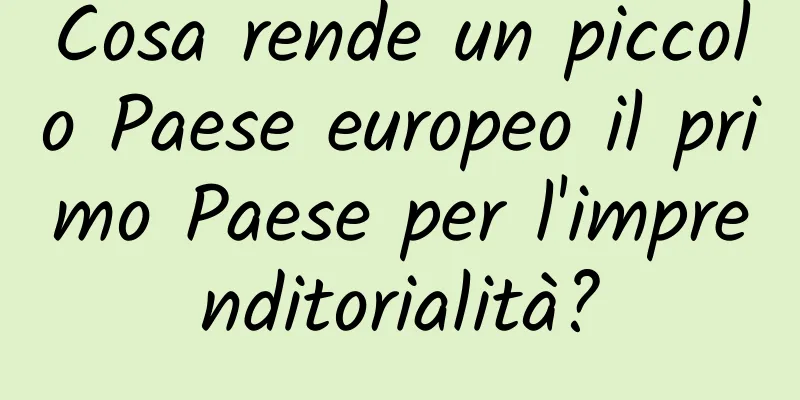 Cosa rende un piccolo Paese europeo il primo Paese per l'imprenditorialità?