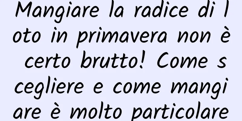 Mangiare la radice di loto in primavera non è certo brutto! Come scegliere e come mangiare è molto particolare