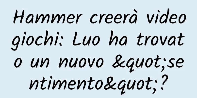 Hammer creerà videogiochi: Luo ha trovato un nuovo "sentimento"?