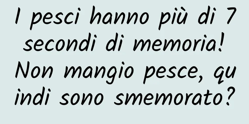 I pesci hanno più di 7 secondi di memoria! Non mangio pesce, quindi sono smemorato?