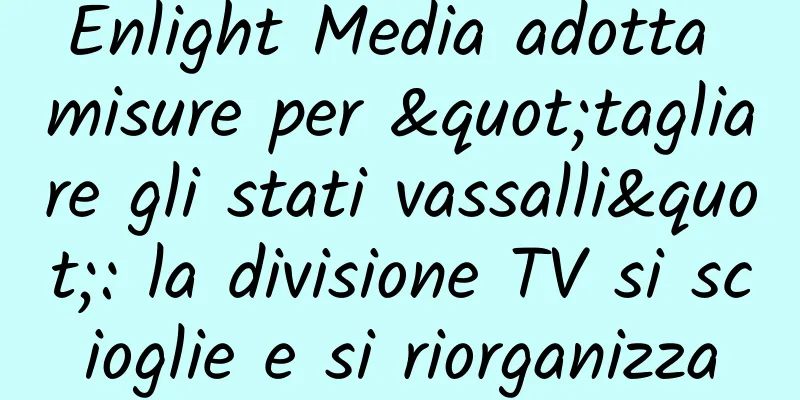 Enlight Media adotta misure per "tagliare gli stati vassalli": la divisione TV si scioglie e si riorganizza
