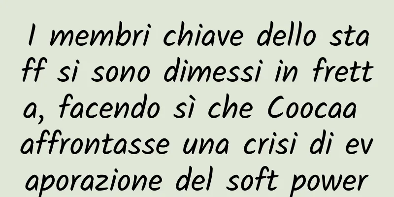 I membri chiave dello staff si sono dimessi in fretta, facendo sì che Coocaa affrontasse una crisi di evaporazione del soft power