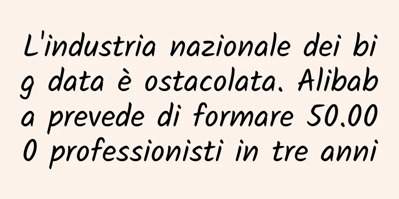 L'industria nazionale dei big data è ostacolata. Alibaba prevede di formare 50.000 professionisti in tre anni