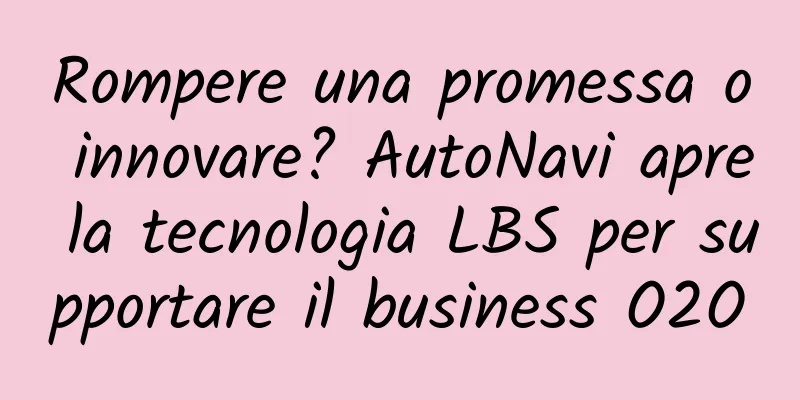 Rompere una promessa o innovare? AutoNavi apre la tecnologia LBS per supportare il business O2O