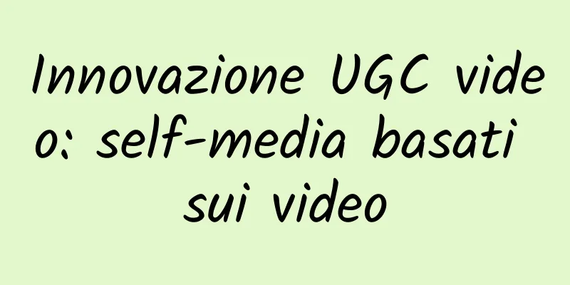 Innovazione UGC video: self-media basati sui video