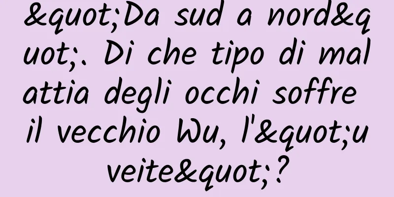 "Da sud a nord". Di che tipo di malattia degli occhi soffre il vecchio Wu, l'"uveite"?