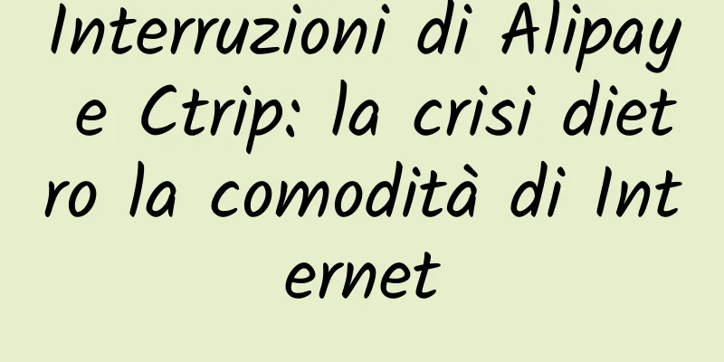 Interruzioni di Alipay e Ctrip: la crisi dietro la comodità di Internet