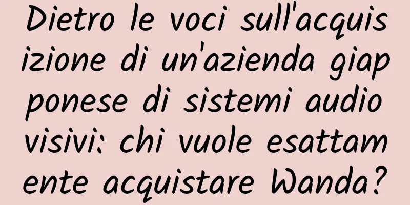 Dietro le voci sull'acquisizione di un'azienda giapponese di sistemi audiovisivi: chi vuole esattamente acquistare Wanda?