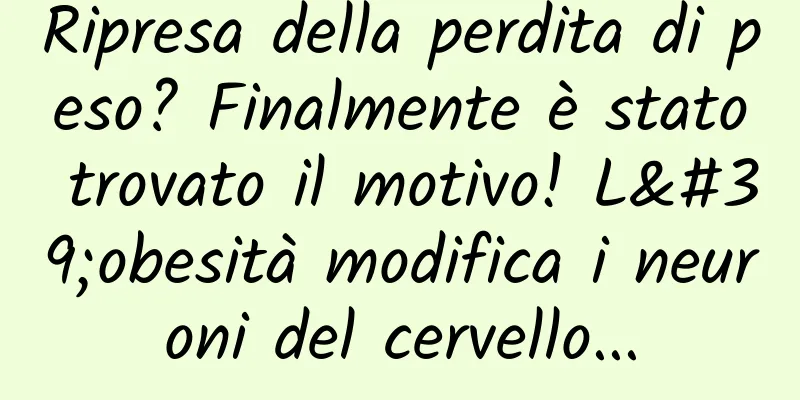 Ripresa della perdita di peso? Finalmente è stato trovato il motivo! L'obesità modifica i neuroni del cervello...