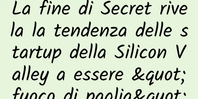 La fine di Secret rivela la tendenza delle startup della Silicon Valley a essere "fuoco di paglia"