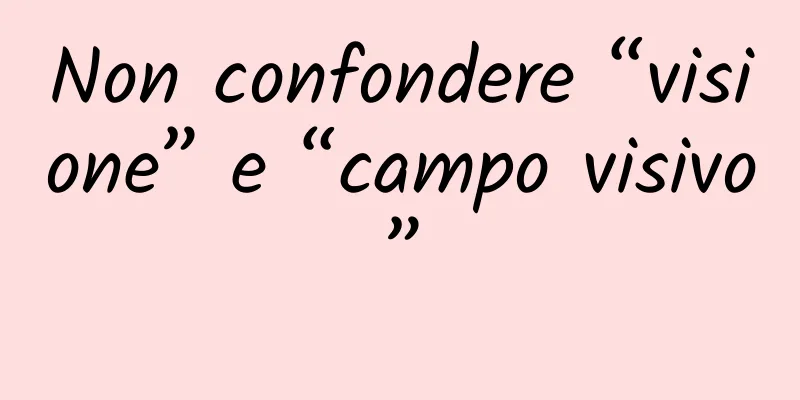 Non confondere “visione” e “campo visivo”