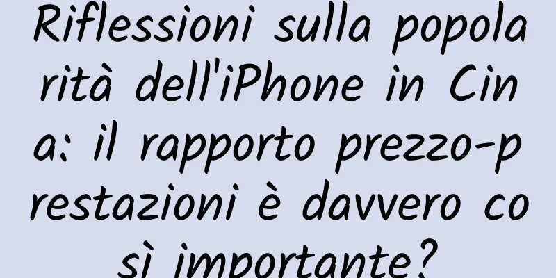 Riflessioni sulla popolarità dell'iPhone in Cina: il rapporto prezzo-prestazioni è davvero così importante?