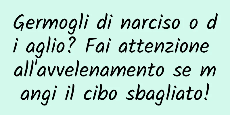 Germogli di narciso o di aglio? Fai attenzione all'avvelenamento se mangi il cibo sbagliato!