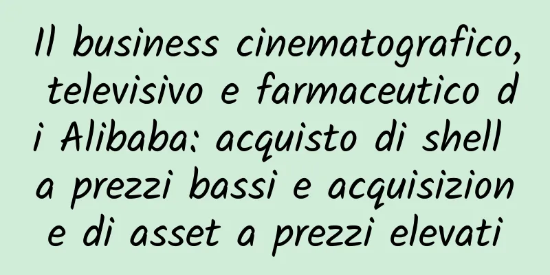 Il business cinematografico, televisivo e farmaceutico di Alibaba: acquisto di shell a prezzi bassi e acquisizione di asset a prezzi elevati