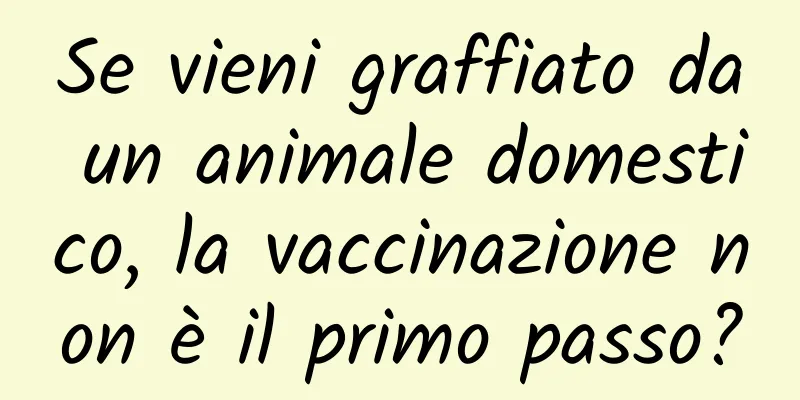 Se vieni graffiato da un animale domestico, la vaccinazione non è il primo passo?