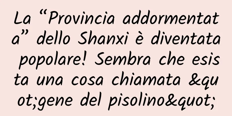 La “Provincia addormentata” dello Shanxi è diventata popolare! Sembra che esista una cosa chiamata "gene del pisolino"