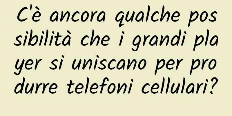 C'è ancora qualche possibilità che i grandi player si uniscano per produrre telefoni cellulari?