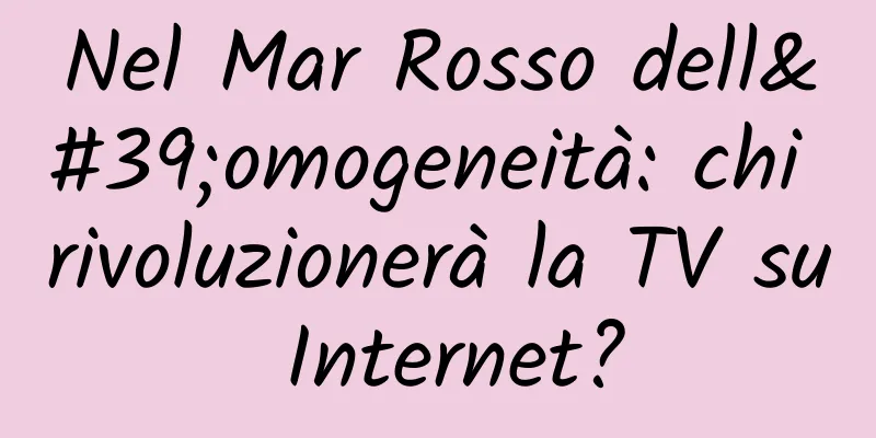Nel Mar Rosso dell'omogeneità: chi rivoluzionerà la TV su Internet?