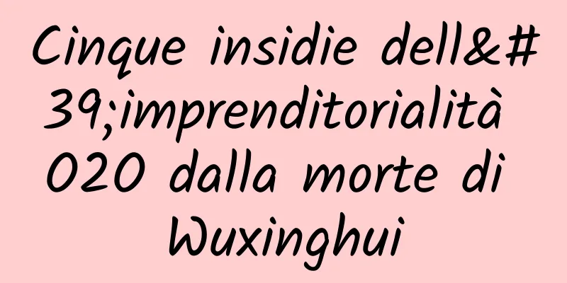 Cinque insidie ​​dell'imprenditorialità O2O dalla morte di Wuxinghui