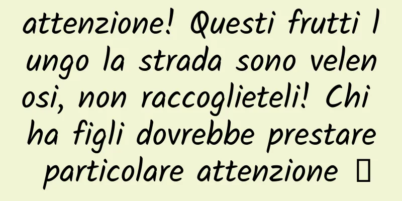 attenzione! Questi frutti lungo la strada sono velenosi, non raccoglieteli! Chi ha figli dovrebbe prestare particolare attenzione →