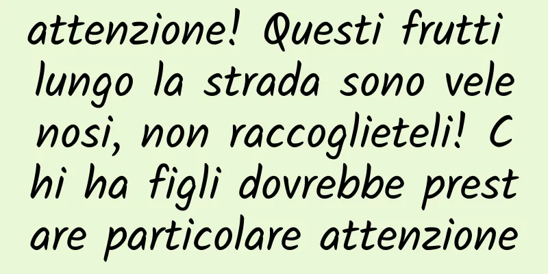 attenzione! Questi frutti lungo la strada sono velenosi, non raccoglieteli! Chi ha figli dovrebbe prestare particolare attenzione
