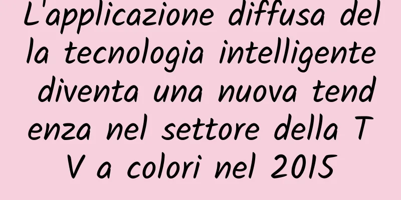 L'applicazione diffusa della tecnologia intelligente diventa una nuova tendenza nel settore della TV a colori nel 2015