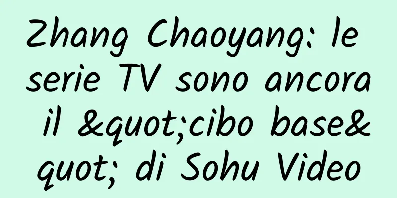Zhang Chaoyang: le serie TV sono ancora il "cibo base" di Sohu Video