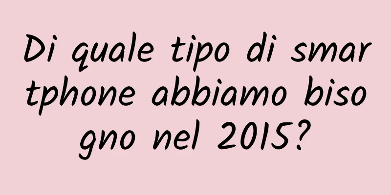 Di quale tipo di smartphone abbiamo bisogno nel 2015?