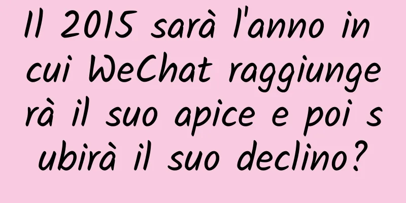 Il 2015 sarà l'anno in cui WeChat raggiungerà il suo apice e poi subirà il suo declino?