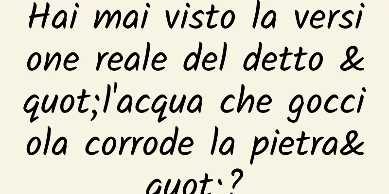 Hai mai visto la versione reale del detto "l'acqua che gocciola corrode la pietra"?
