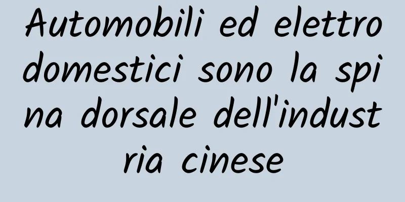 Automobili ed elettrodomestici sono la spina dorsale dell'industria cinese