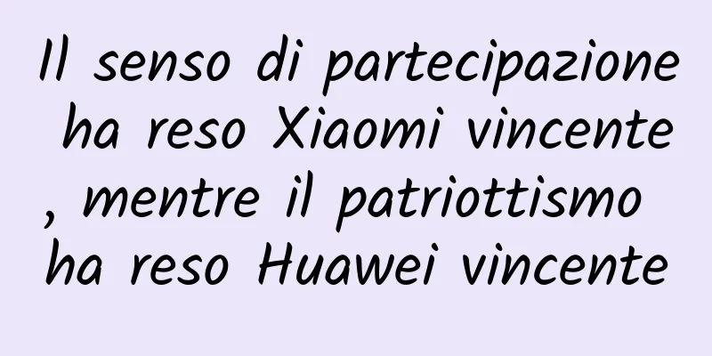 Il senso di partecipazione ha reso Xiaomi vincente, mentre il patriottismo ha reso Huawei vincente