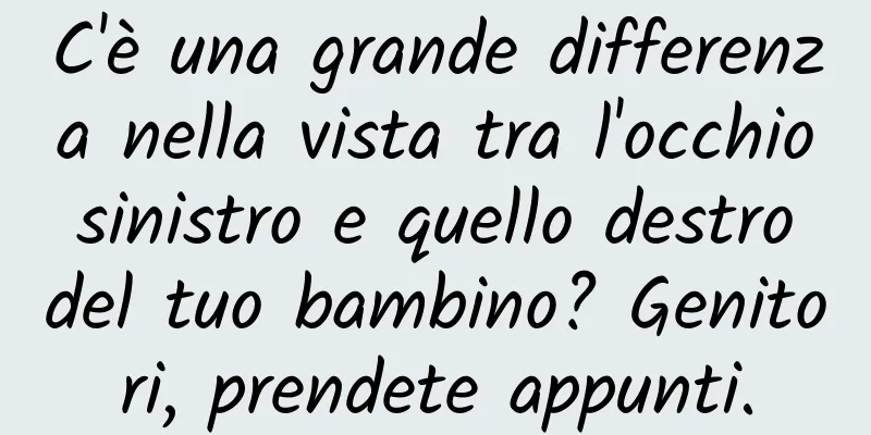 C'è una grande differenza nella vista tra l'occhio sinistro e quello destro del tuo bambino? Genitori, prendete appunti.